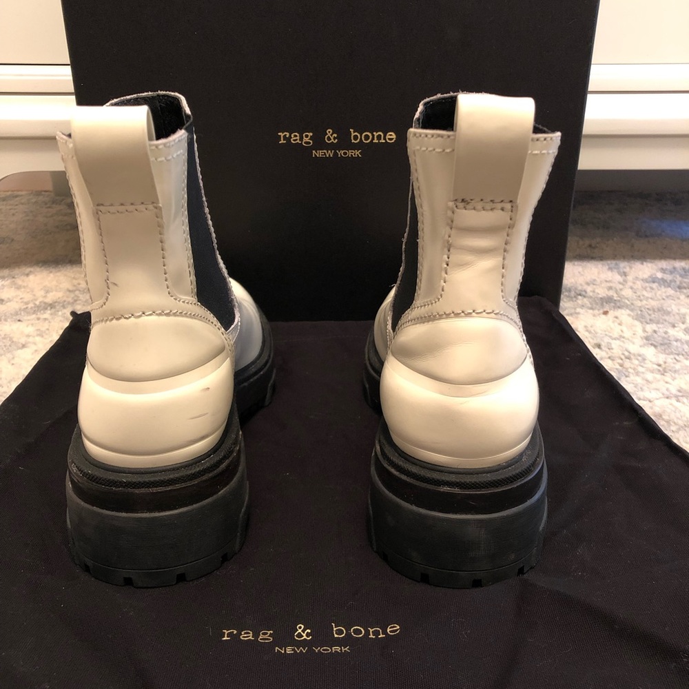 Rag & Bone white Chelsea Boots - Picture 9 of 11